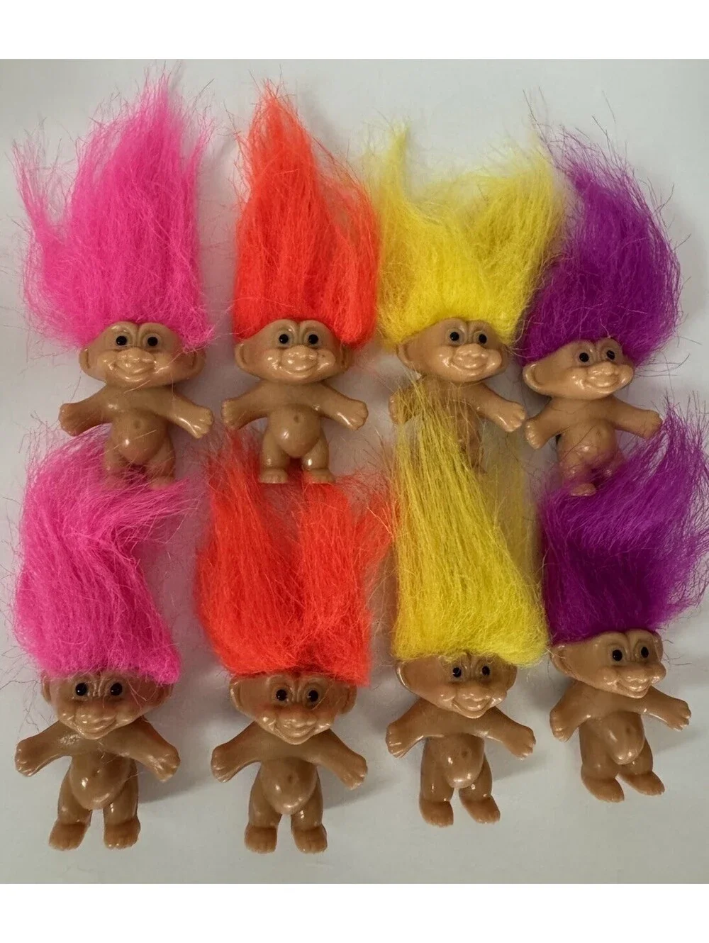 Vintage Russ Mini Magnet Good Luck Troll Lot of 8 2” Neon Hair Original Stickers